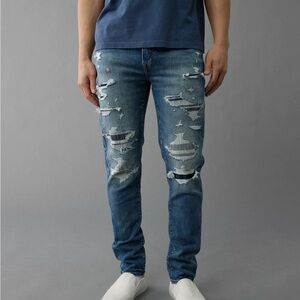 Men’s American Eagle Airflex Distressed Jeans, Slim American Eagle Jeans